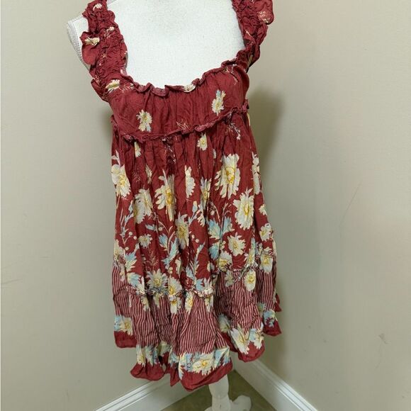 New Free People Pink Ruched Off-Shoulder Sundress size S - Picture 7 of 10